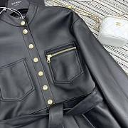 Balmain Belted Leather Shirt Jacket  - 3