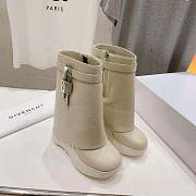 Givenchy Shark Lock cream leather ankle boots - 1