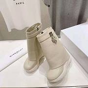 Givenchy Shark Lock cream leather ankle boots - 6