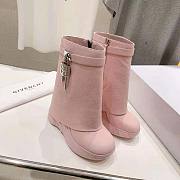 Givenchy Shark Lock pink leather ankle boots - 1