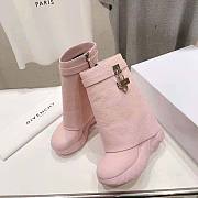 Givenchy Shark Lock pink leather ankle boots - 5