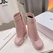 Givenchy Shark Lock pink leather ankle boots - 4