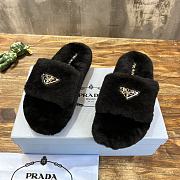 Prada black shearling sandals - 1
