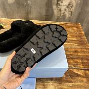 Prada black shearling sandals - 2