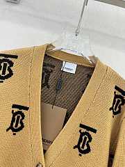 Burberry Monogram intarsia-knit cardigan （ brown/black） - 3