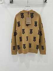 Burberry Monogram intarsia-knit cardigan （ brown/black） - 2