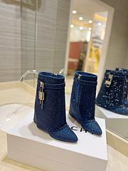 Givenchy Shark blue rhinestone short boots - 6