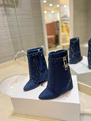 Givenchy Shark blue rhinestone short boots - 2