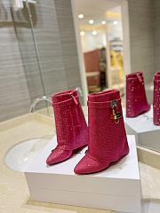 Givenchy Shark pink rhinestone short boots - 5