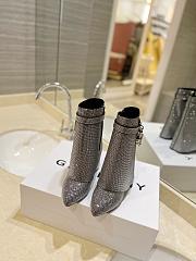 Givenchy Shark silver rhinestone short boots - 5