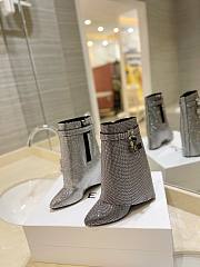 Givenchy Shark silver rhinestone short boots - 3