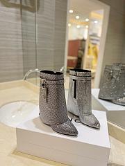 Givenchy Shark silver rhinestone short boots - 2