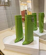 Givenchy Shark green rhinestone boots - 1