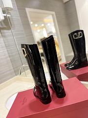 Valentino logo high black patent boots - 2
