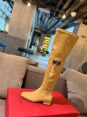 Valentino logo yellow patent long boots - 3