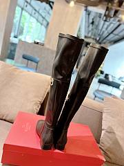 Valentino logo high black leather boots - 6