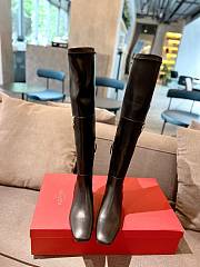 Valentino logo high black leather boots - 4