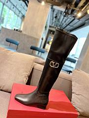 Valentino logo high black leather boots - 3