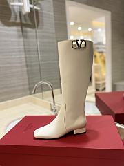 Valentino logo medium white boots - 3