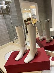 Valentino logo medium white boots - 4