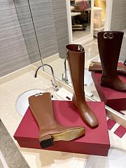 Valentino logo medium brown boots - 4