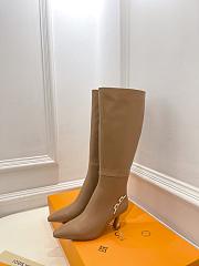 Louis Vuitton gold chain long brown boots  - 3