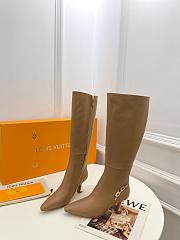 Louis Vuitton gold chain long brown boots  - 2