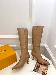 Louis Vuitton gold chain long brown boots  - 4