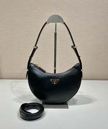 Prada Arqué black leather shoulder bag