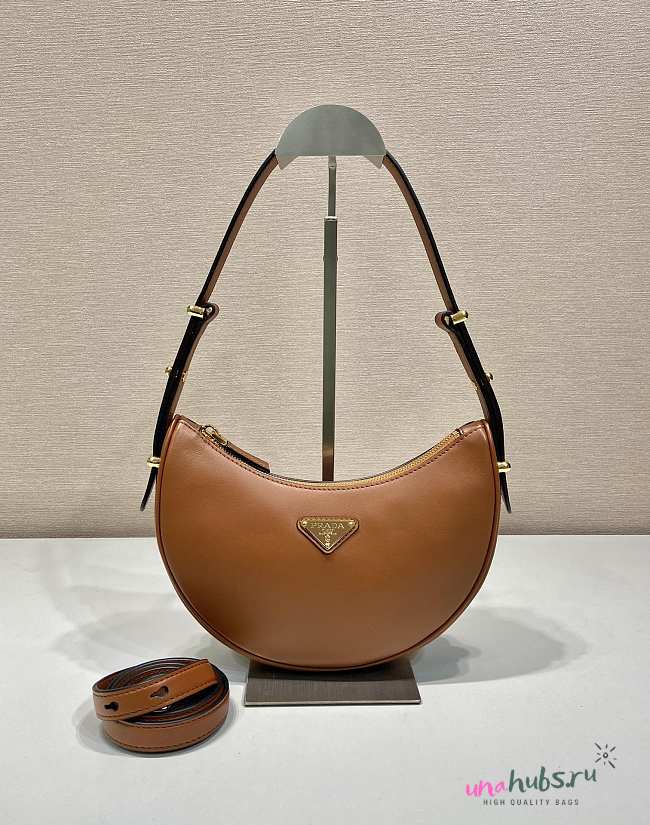 Prada Arqué brown leather shoulder bag - 1