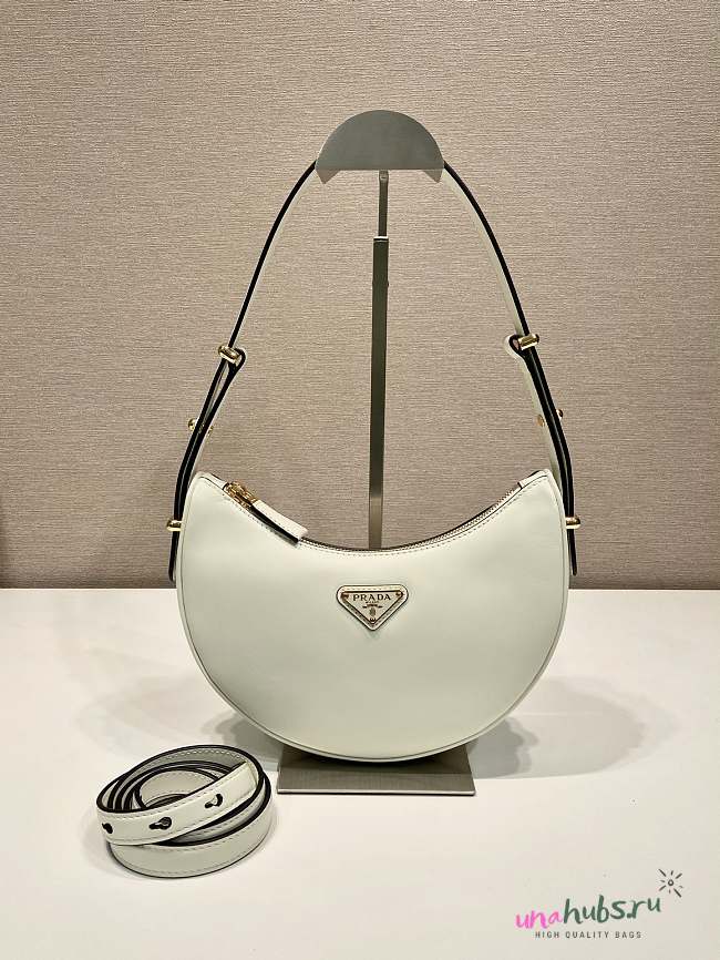 Prada Arqué white leather shoulder bag - 1