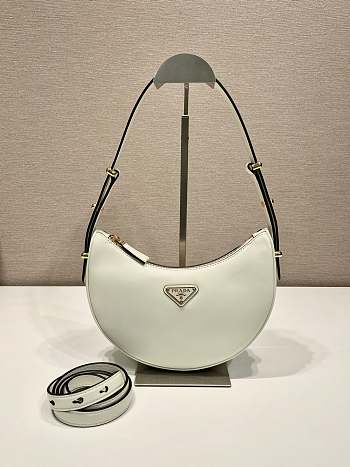 Prada Arqué white leather shoulder bag