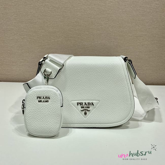 Prada logo plaque crossbody white bag  - 1