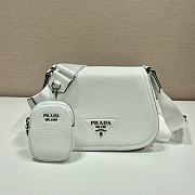 Prada logo plaque crossbody white bag  - 1