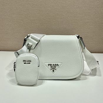 Prada logo plaque crossbody white bag 