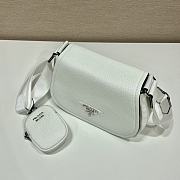 Prada logo plaque crossbody white bag  - 2