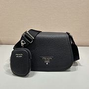 Prada logo plaque crossbody black bag - 1