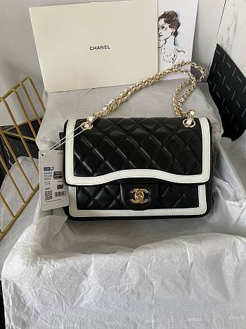 Chanel 22C Small White Caviar Classic Flap Bag