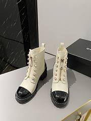 Chanel white pearl boots - 4