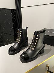 Chanel black pearl boots - 4