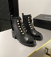 Chanel black pearl boots - 1