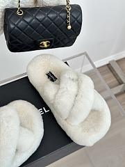 Chanel white fluffy mules - 4