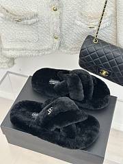 Chanel black fluffy mules - 5
