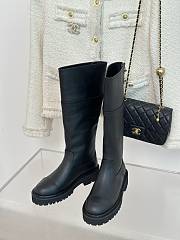 Chanel long black leather boots - 3