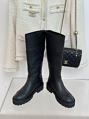 Chanel long black leather boots - 5