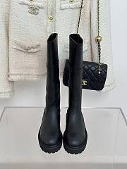 Chanel long black leather boots - 6