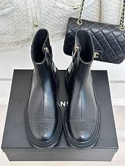 Chanel mid calf black leather boots - 3