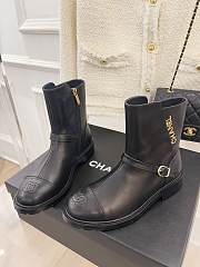 Chanel logo short black boots - 5