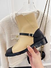 Chanel logo short beige boots - 4