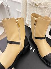 Chanel logo short beige boots - 3